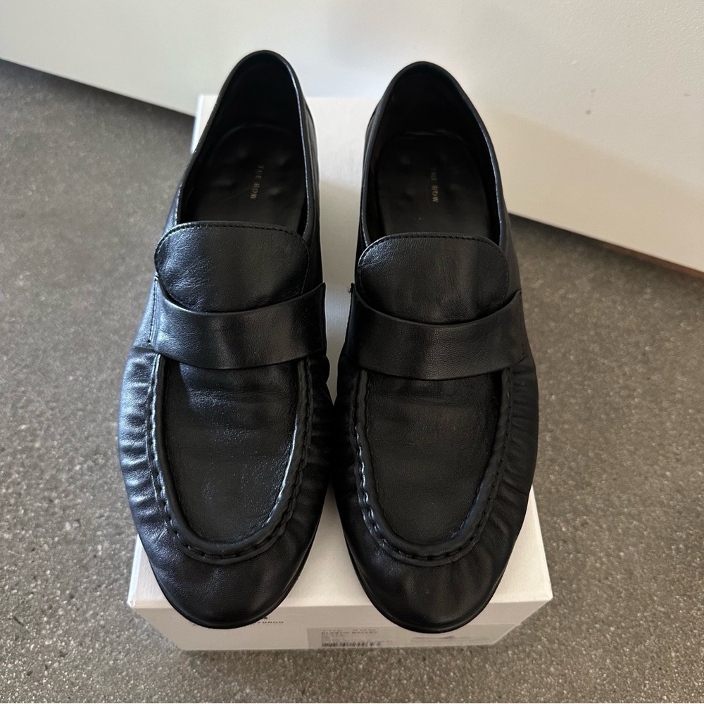 The Row Soft Black Loafers